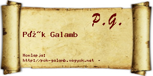Pók Galamb névjegykártya